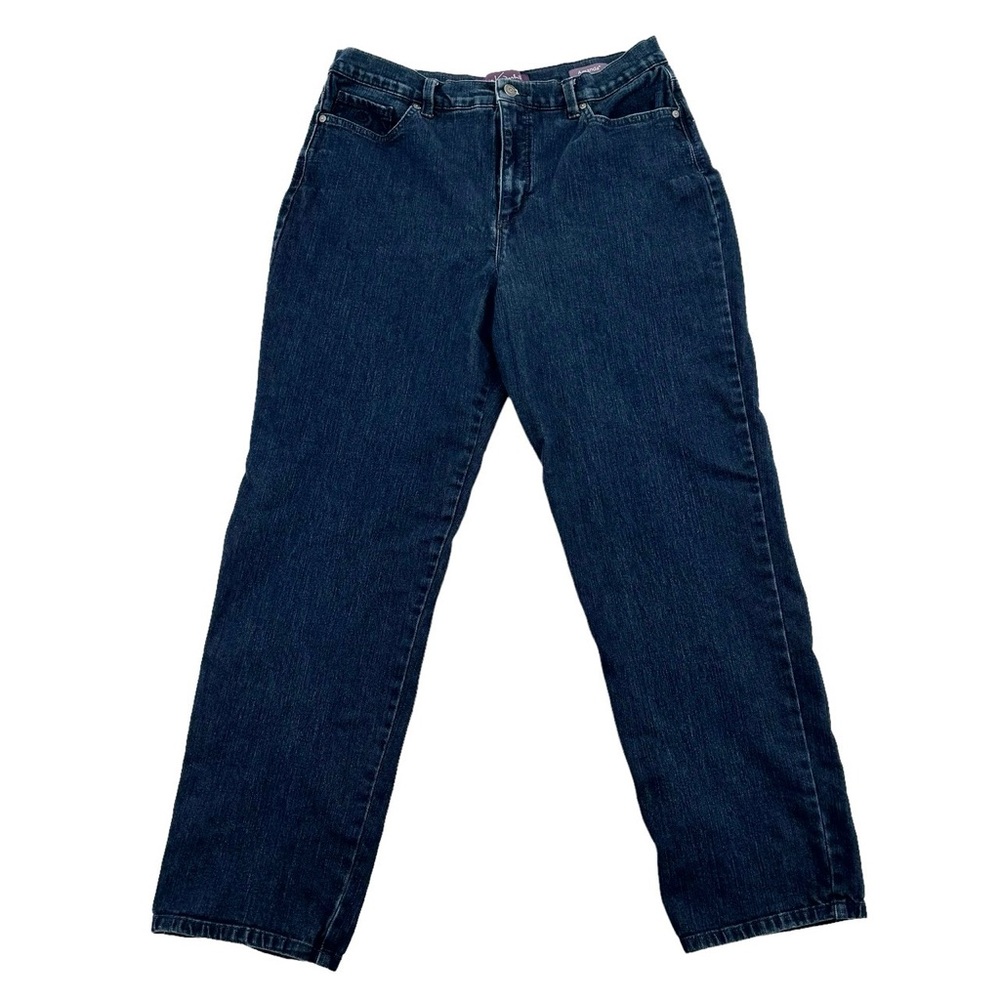 Women’s Gloria Vanderbilt Amanda Dark Blue Denim High Rise Straight Jeans 14